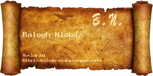 Balogh Niobé névjegykártya